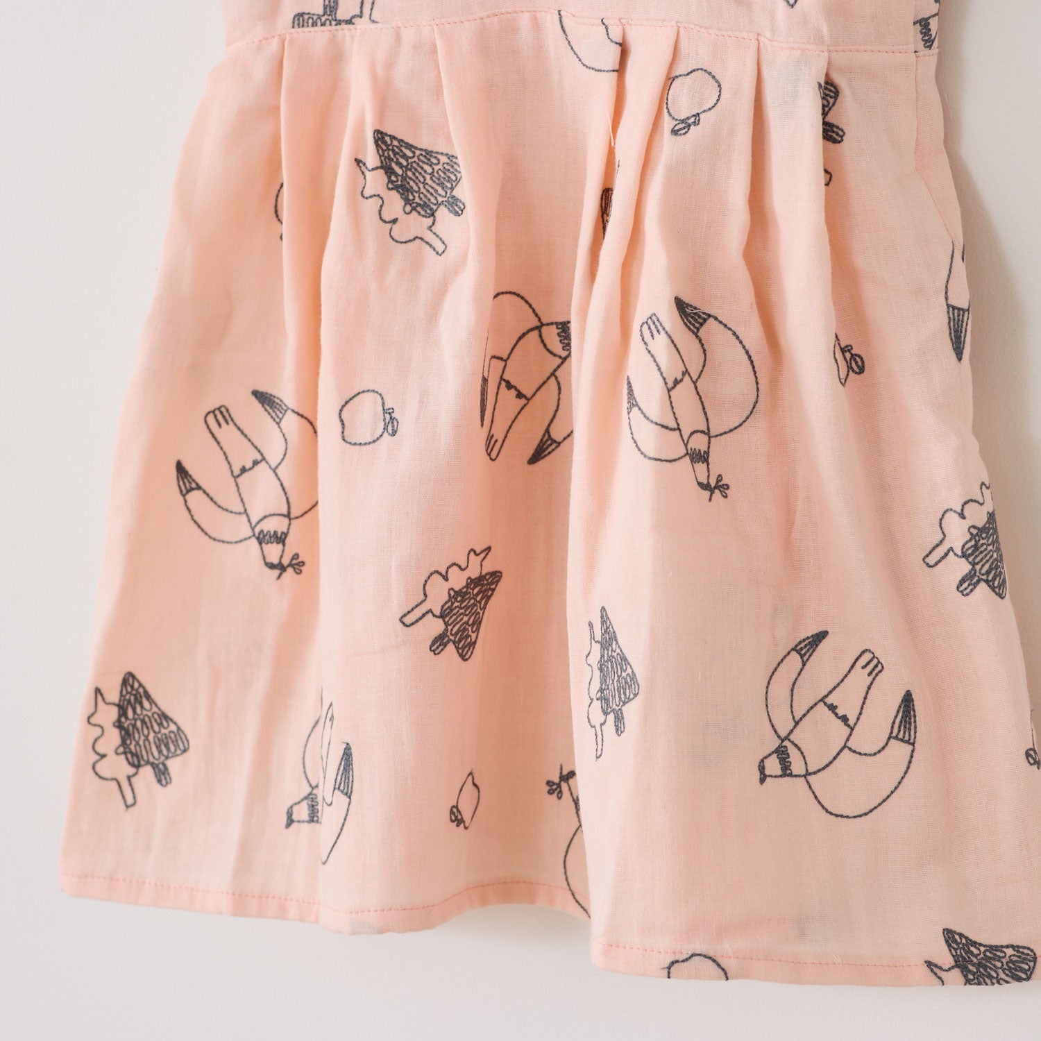 +HAyU Doves Embroidered Cotton Double Gauze - Pink