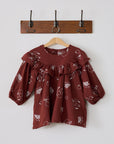 +HAyU Doves Embroidered Cotton Double Gauze - Brown