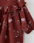 +HAyU Doves Embroidered Cotton Double Gauze - Brown