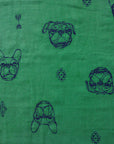 +HAyU Dogs Embroidered Cotton Double Gauze - Green