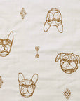 +HAyU Dogs Embroidered Cotton Double Gauze - White