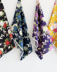 Japanese Peony Prints Cotton Sheeting - Navy YGA-79070-2