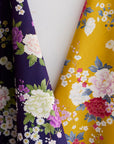 Japanese Peony Prints Cotton Sheeting - Yellow YGA-79070-2