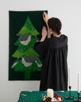 echino Xmas Tree Cotton Linen Canvas Panel Fabric EKX-98150-1