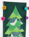 echino Xmas Tree Cotton Linen Canvas Panel Fabric EKX-98150-1