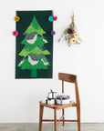 echino Xmas Tree Cotton Linen Canvas Panel Fabric EKX-98150-1