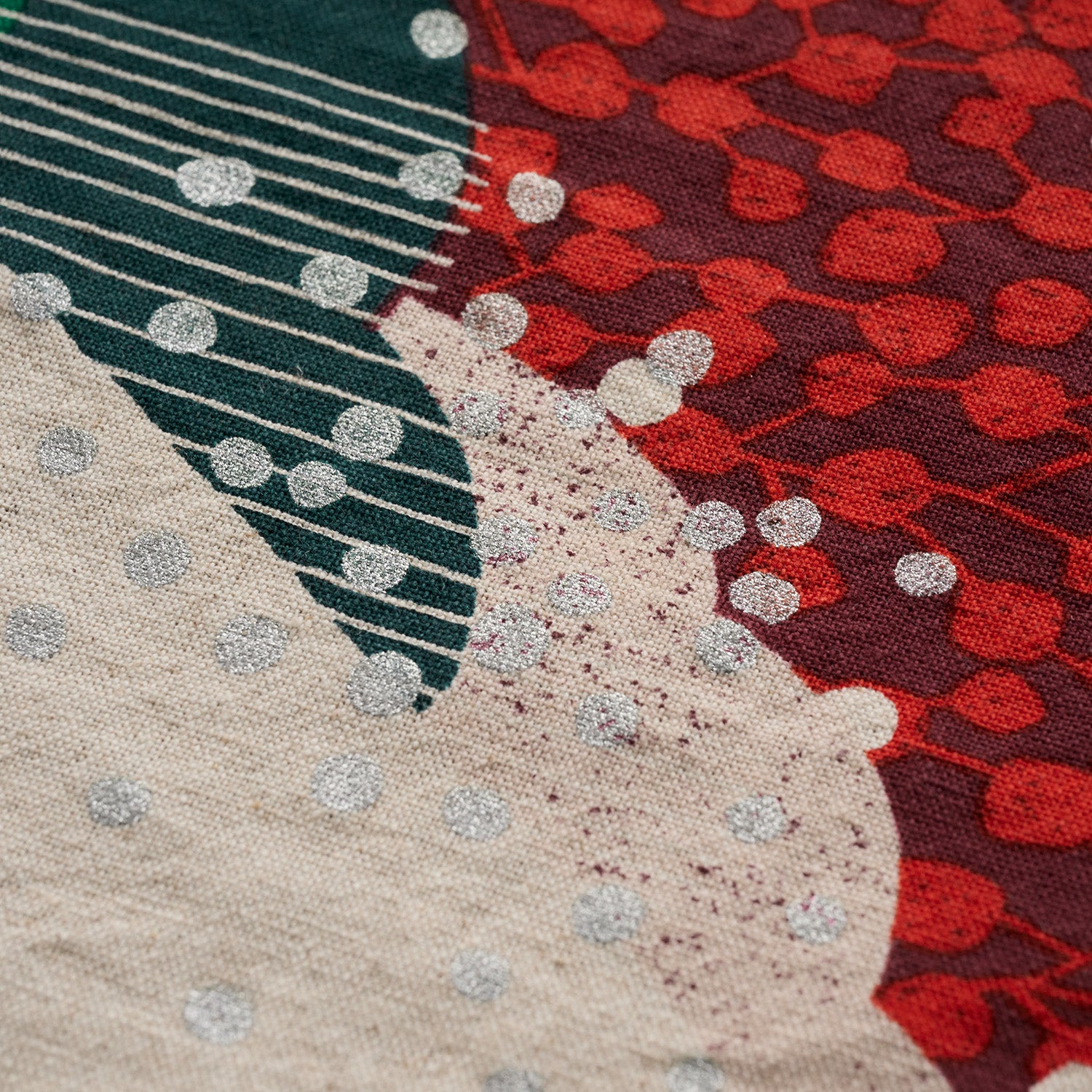 echino Xmas Tree Cotton Linen Canvas Panel Fabric EKX-98150-1