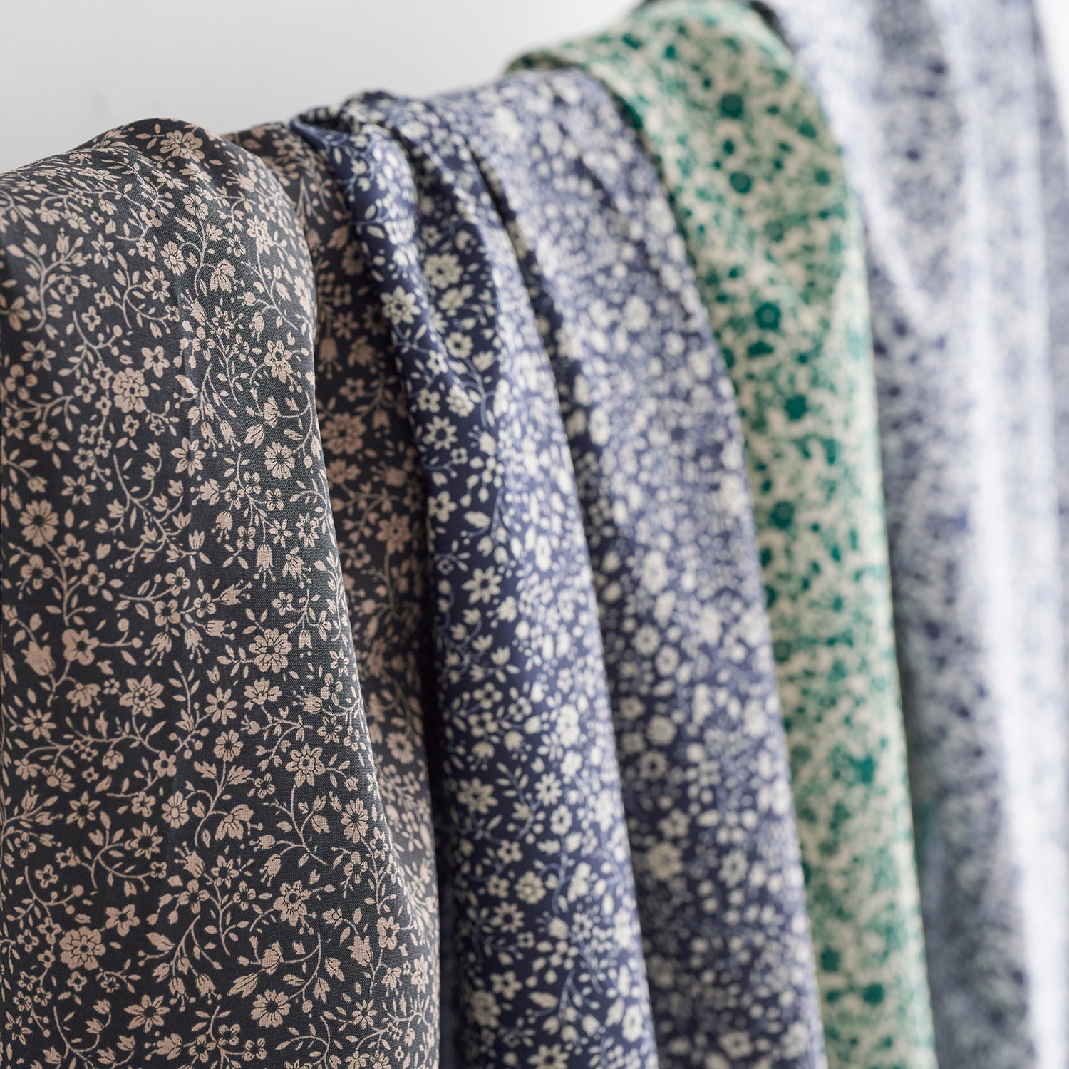 cotton lawn dress fabric Pink & Blue Floral 145cm Lightweight Floral Fabric on Deep Blue Base Use it for blouses Hedgerow Lomond Pima Lawn Cotton