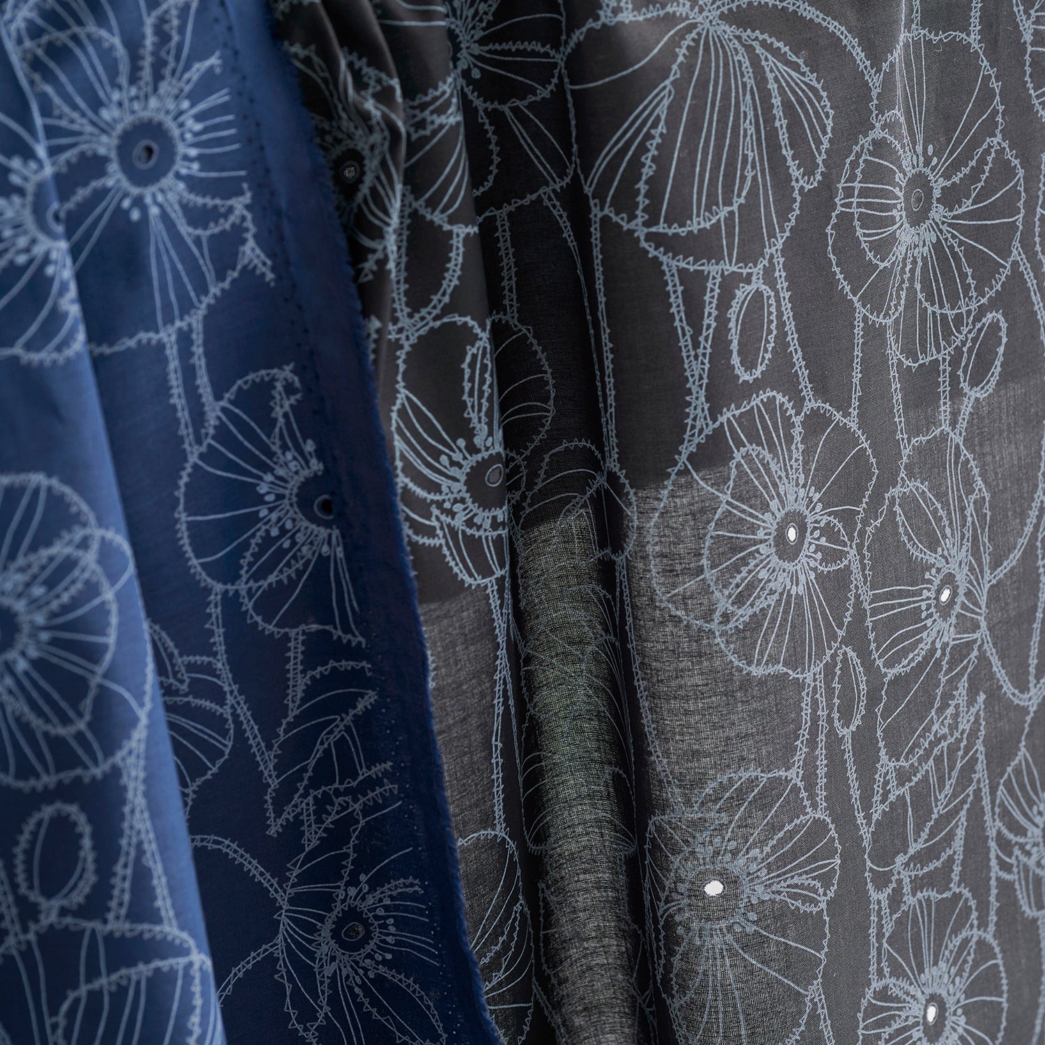 （カエサル）poppy Flower JACQUARD OFF Japanese Imported Cotton Double Gauze Jacquard, Poppies