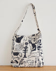 [Fabric Sample] NekoNoe by Ayano Tamuro - Botanical Cats Cotton Linen Canvas EYX-1820-1