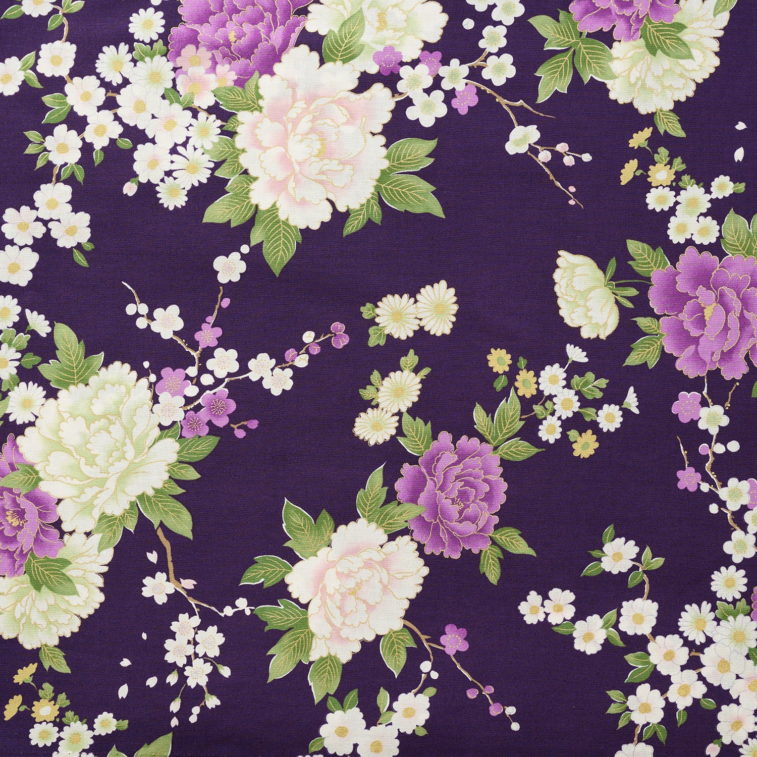 Japanese Peony Prints Cotton Sheeting YGA-79070-2
