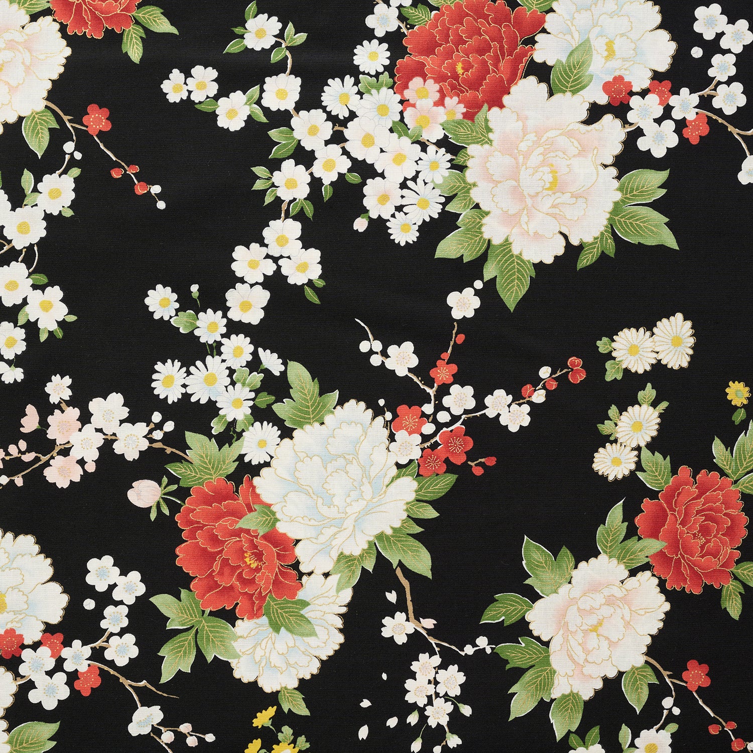 Japanese Peony Prints Cotton Sheeting YGA-79070-2