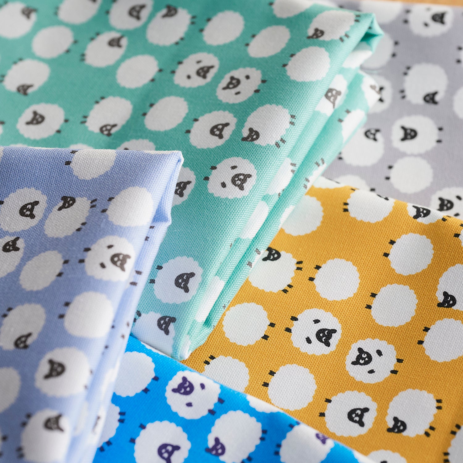 [Fabric Sample] Simply Palette Sheep Prints Cotton Oxford | Kokka Fabrics
