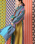 [Fabric Sample] echino Geometric Panels Canvas