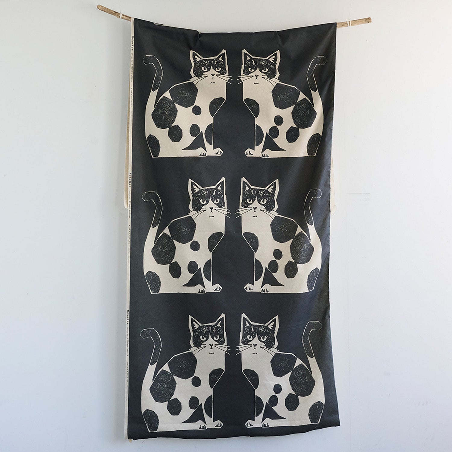 echino Nekonoe TWO CAT Cotton Linen Canvas Panel Fabric EYX-91100-100