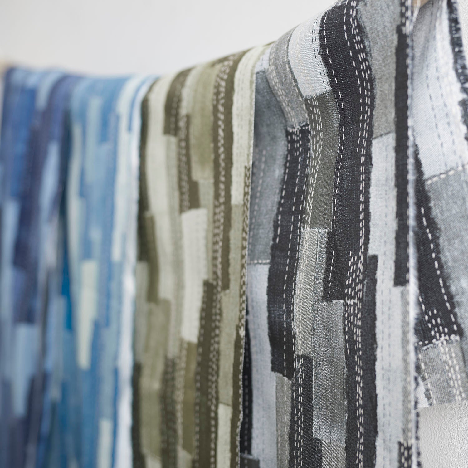 Sashiko Patchwork Print Cotton Twill | Kokka Fabrics