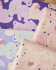 Pastel Bonbon Bear & Dog Cotton Oxford YKA-39030-1