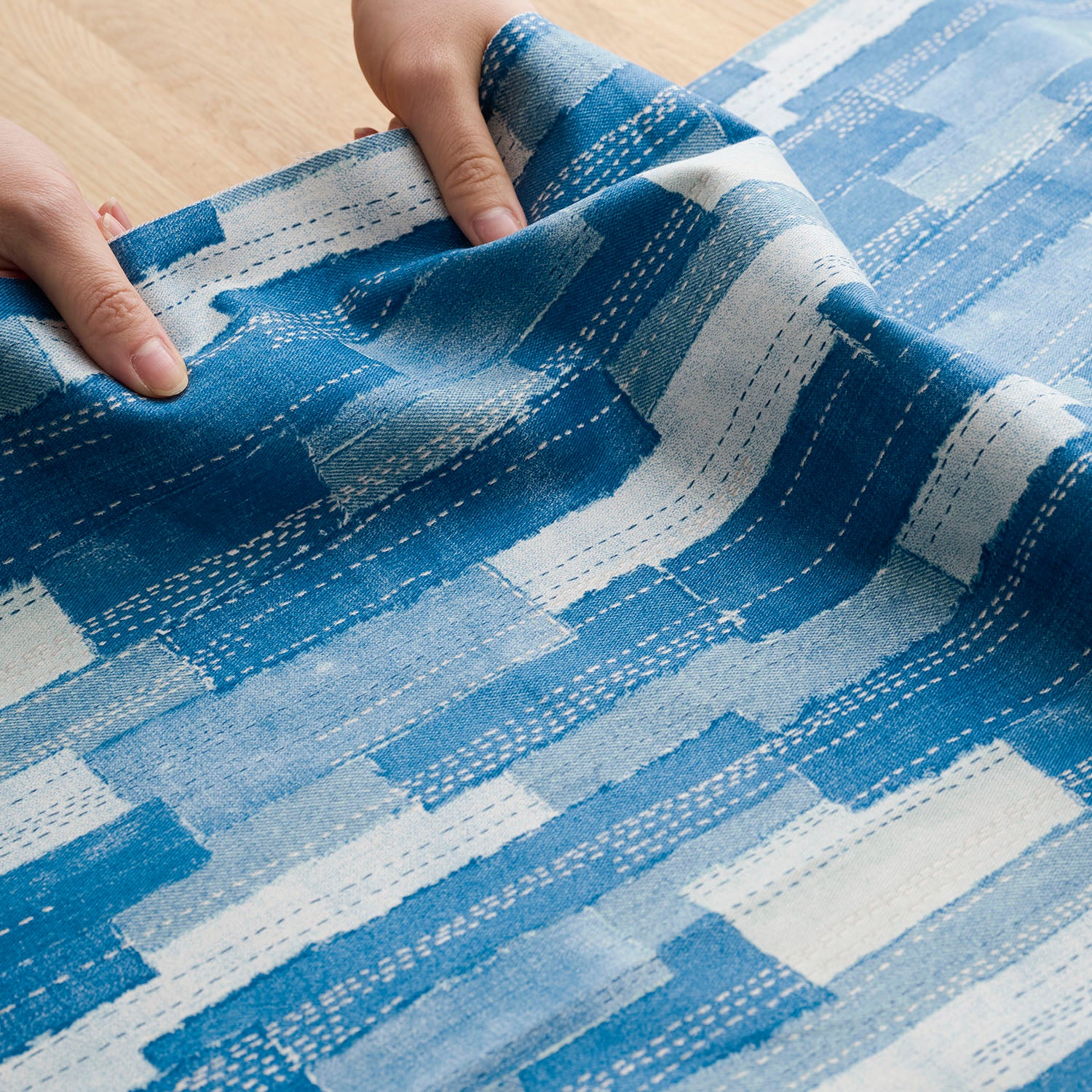Sashiko Patchwork Print Cotton Twill | Kokka Fabrics