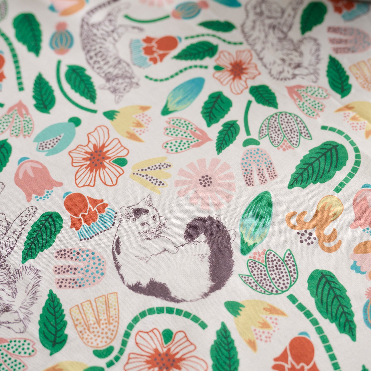 365 Cat Art Cat Garden Cotton Sheeting