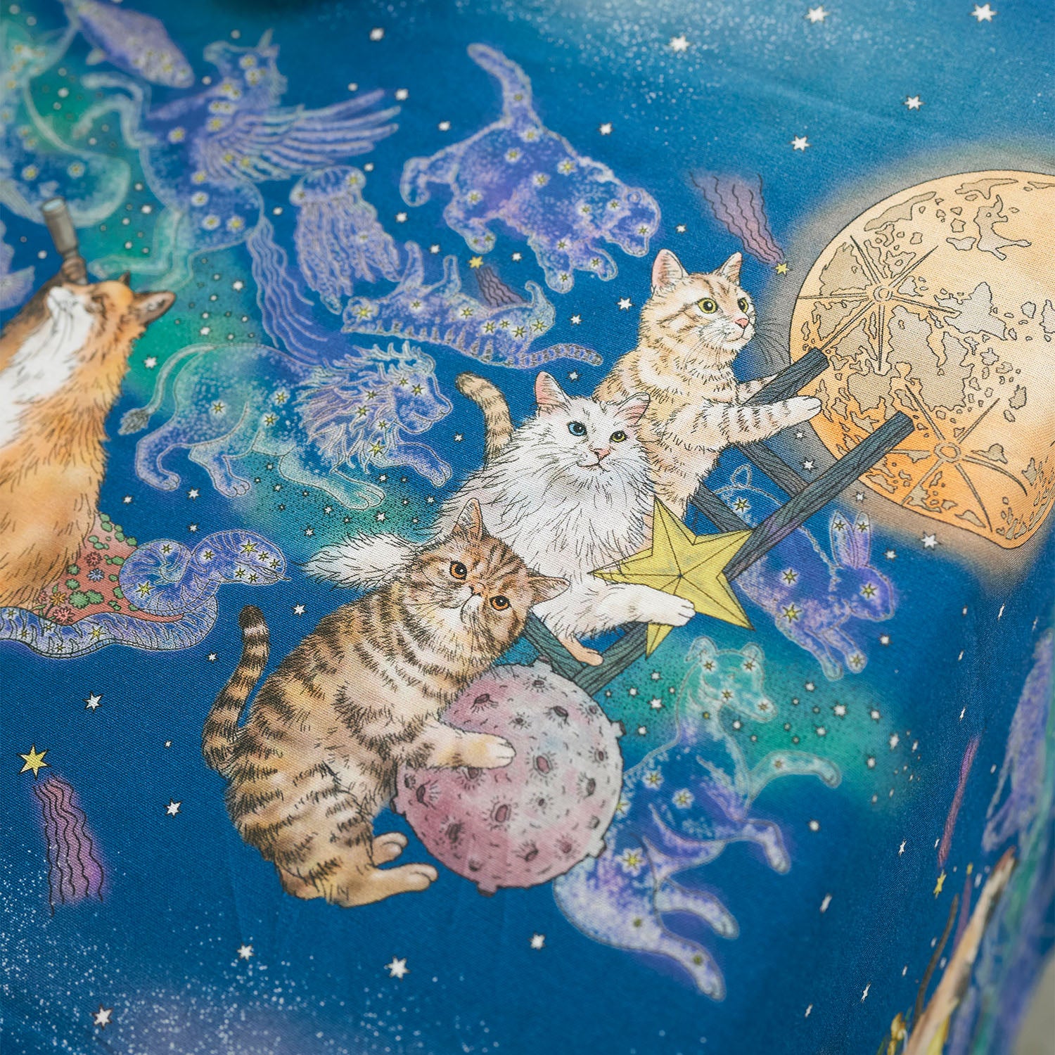 365 Cat Art Moonlight Cat Cotton Sheeting
