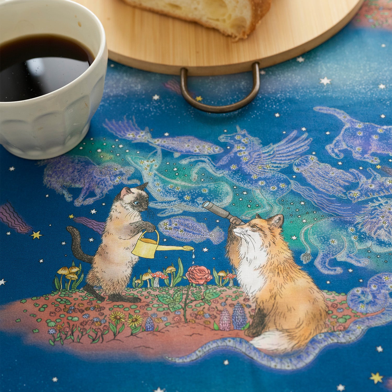 365 Cat Art Moonlight Cat Cotton Sheeting