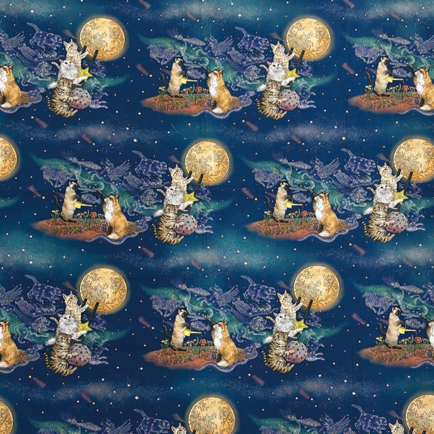 [Fabric Sample] 365 Cat Art Cotton Sheeting