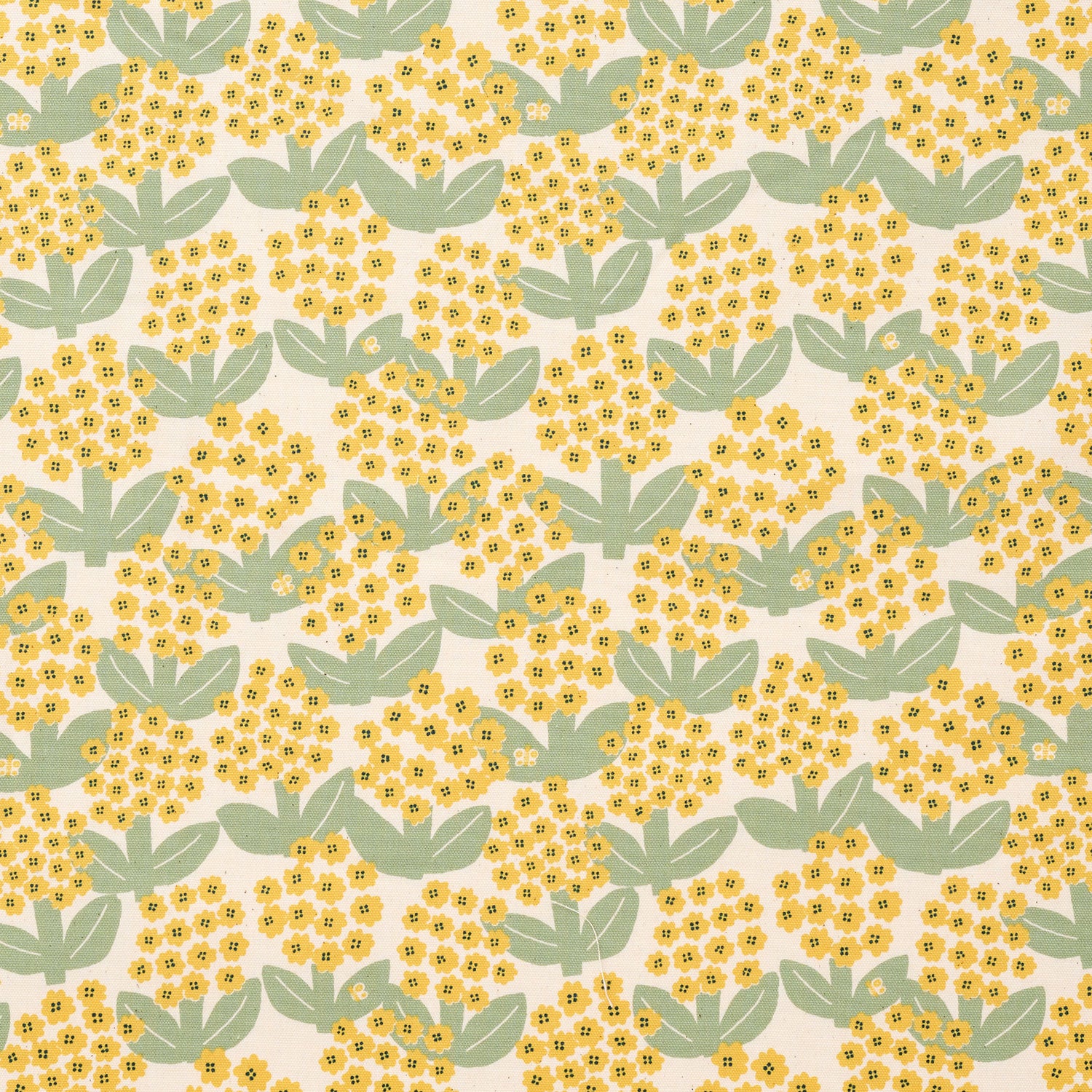 Linnea Blooming Day Cotton Oxford - White &amp; Yellow