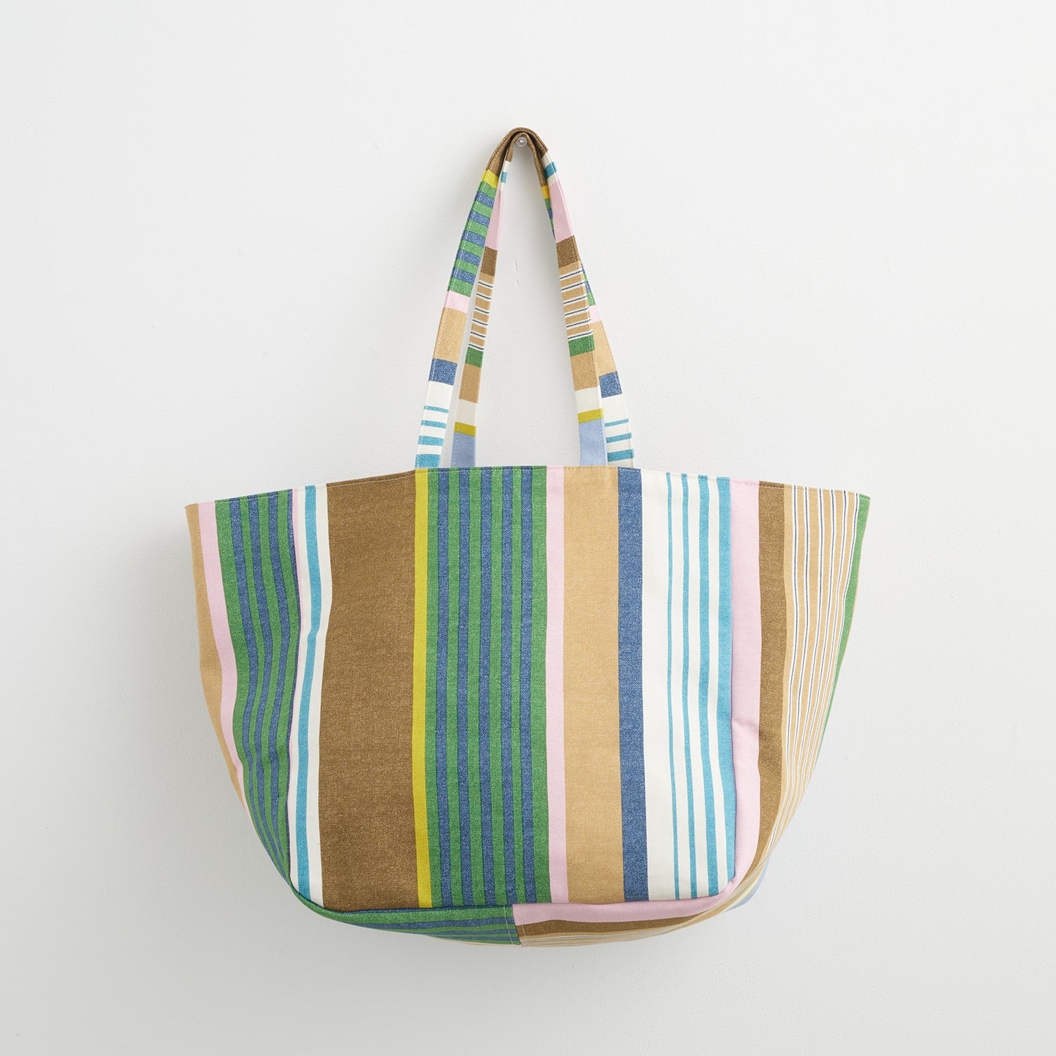Dynamic Stripes Cotton Oxford - Navy Multi