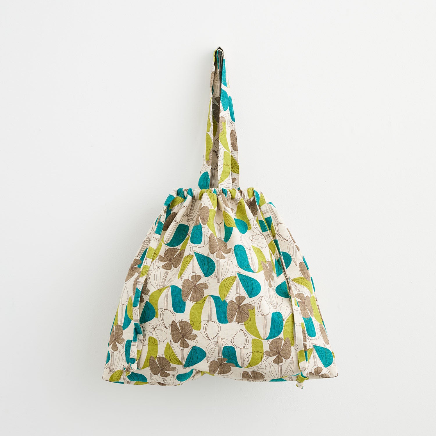 Floral Grid Cotton Linen Sheeting - Grey