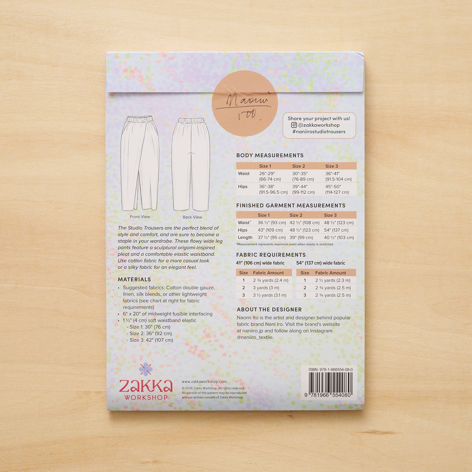 Sewing Pattern | Nani Iro Studio Trousers