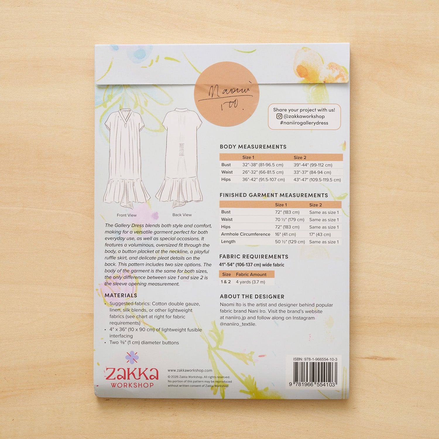 Sewing Pattern | Nani Iro Gallery Dress