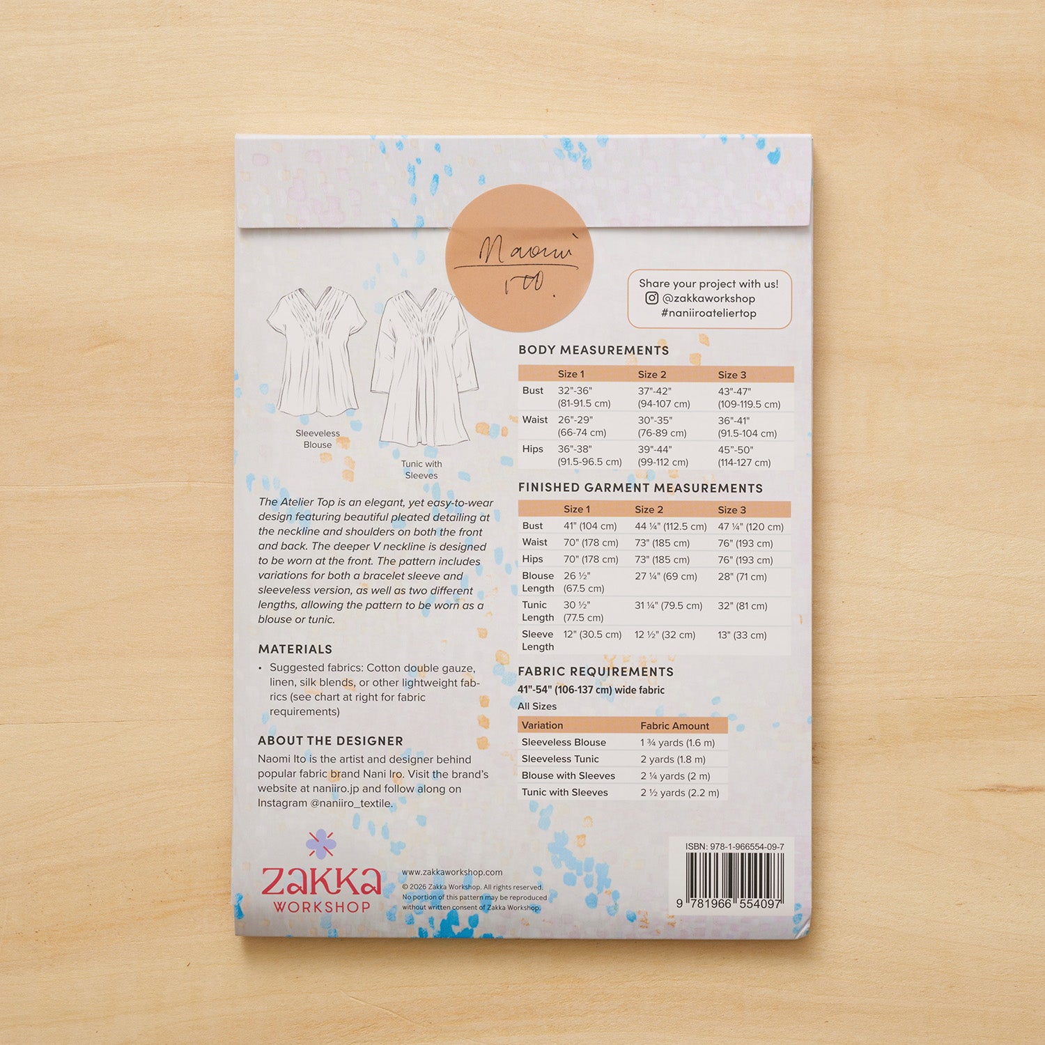 Sewing Pattern | Nani Iro Atelier Top