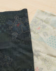 Peony Kasuri Sazanka Cross Cotton Dobby Cloth - Black