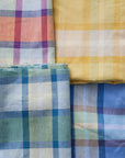 Madras Plaid Yarn Dyed Cotton Linen Lawn - Red