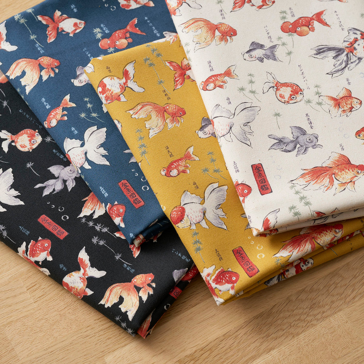 Japanese Goldfish Cotton Oxford - Navy