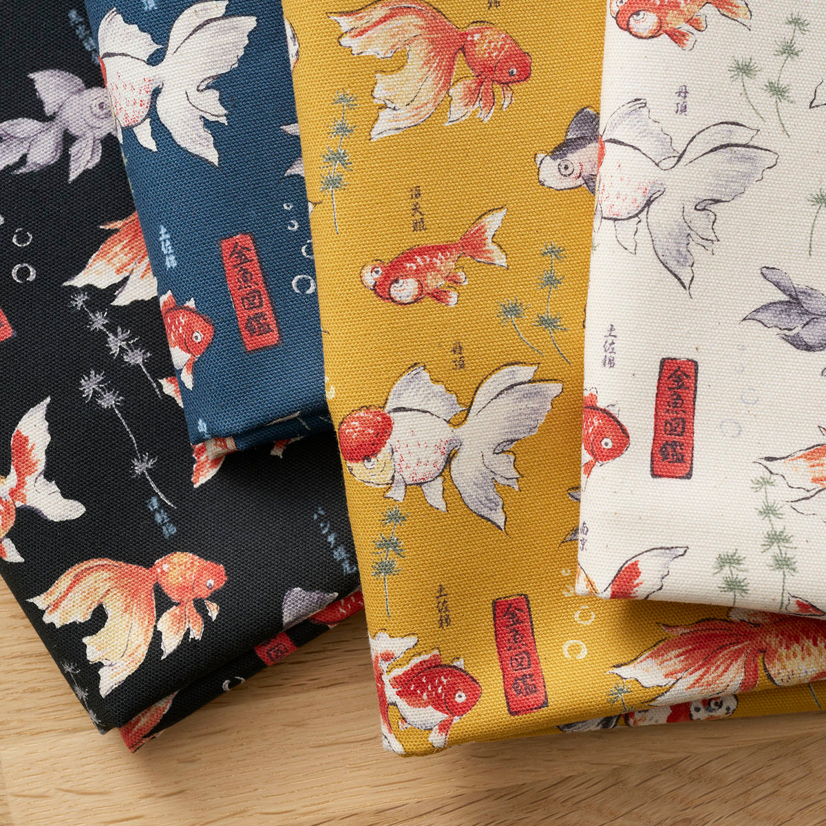 Japanese Goldfish Cotton Oxford - Navy