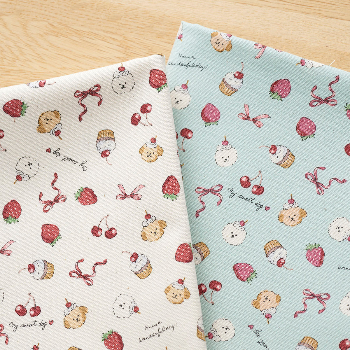 Sweetie Cupcakes Cotton Oxford - White