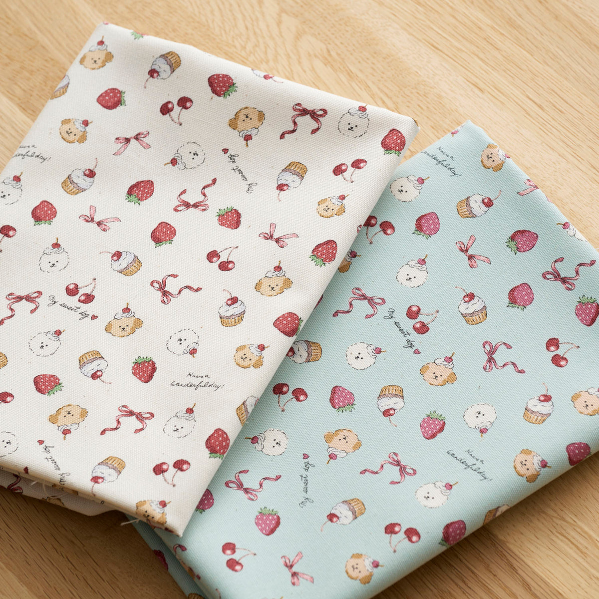 Sweetie Cupcakes Cotton Oxford - White