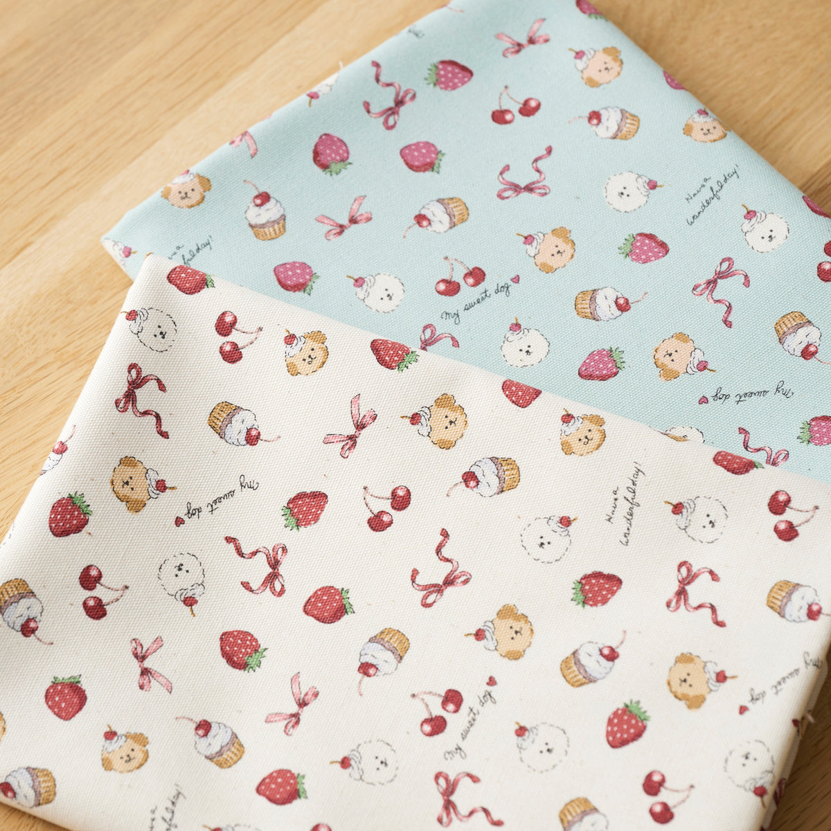 Sweetie Cupcakes Cotton Oxford - White