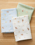 Monkey &  Banana Cotton Double Gauze - Green