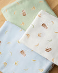 Monkey &  Banana Cotton Double Gauze - Green