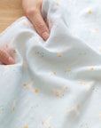 Duck & Flower Cotton Double Gauze - White
