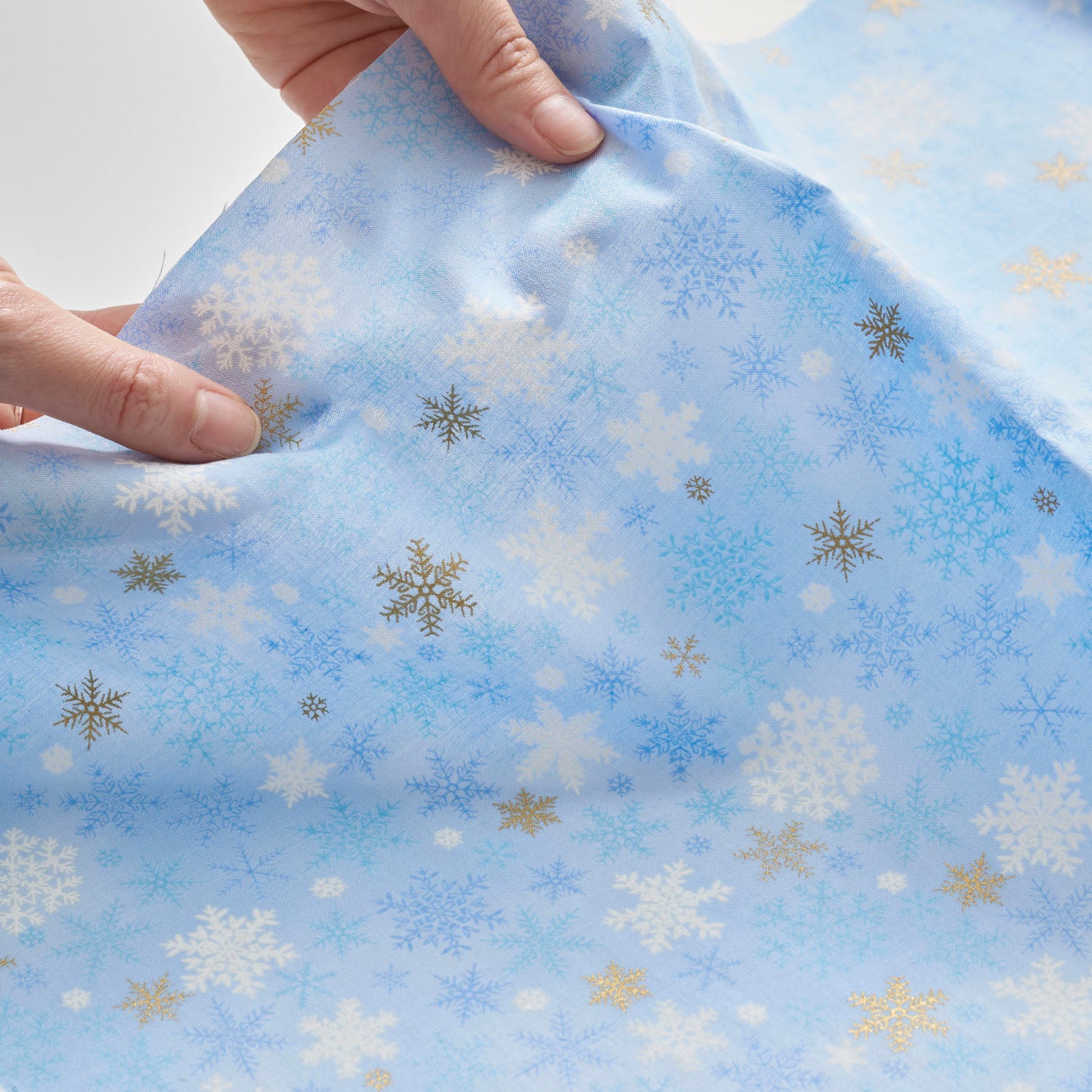 Snowflake Cotton Shirting - Light Blue