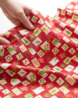 Christmas Letter Cotton Shirting - White
