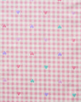 [Fabric Sample] Gingham Heart Cotton Oxford
