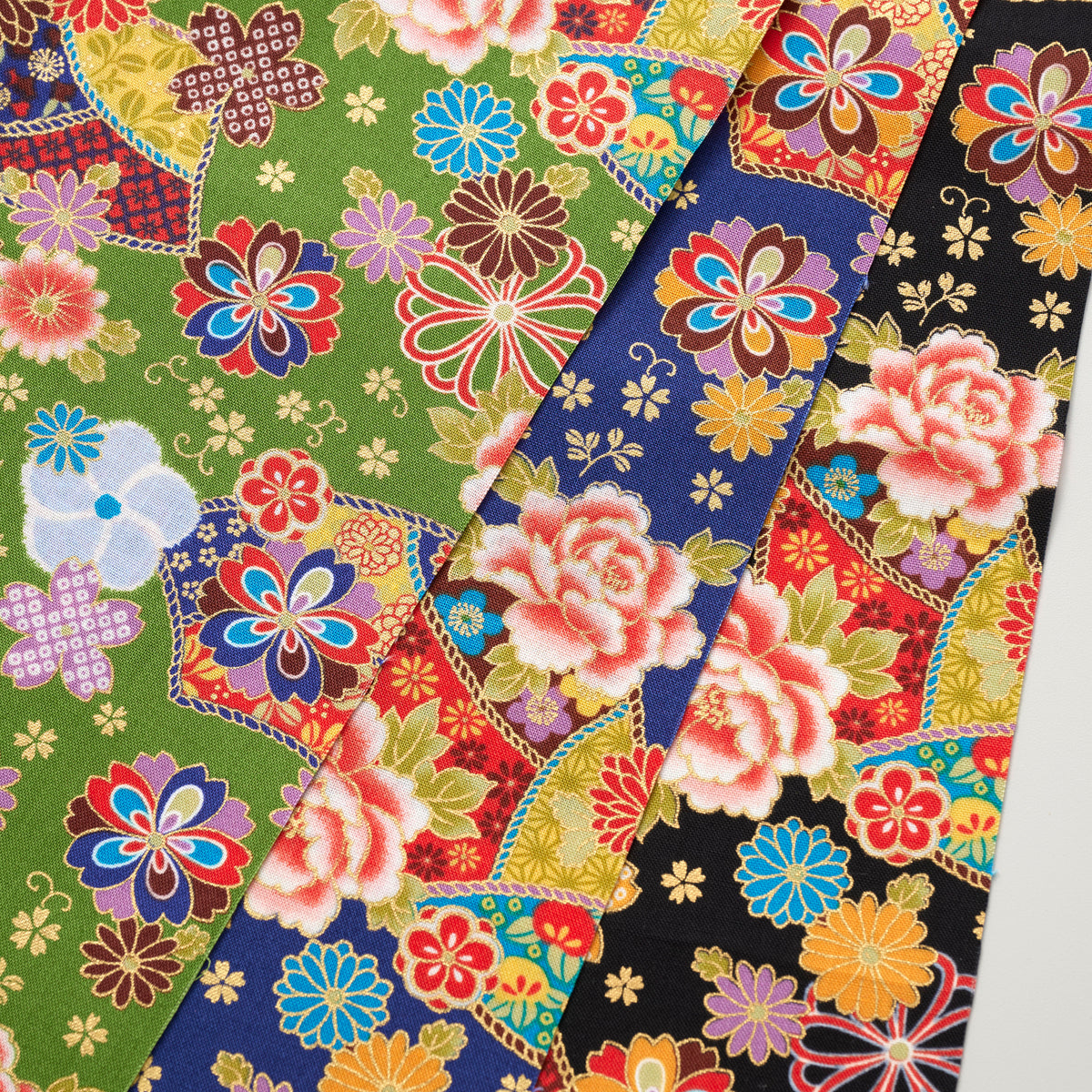 [Fabric Sample] Japanese Floral Sensu Printed Cotton Sheeting