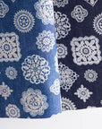 Denim Look Lace Cotton Oxford - Blue