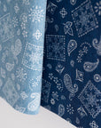 Denim Look Bandana Cotton Oxford - Blue