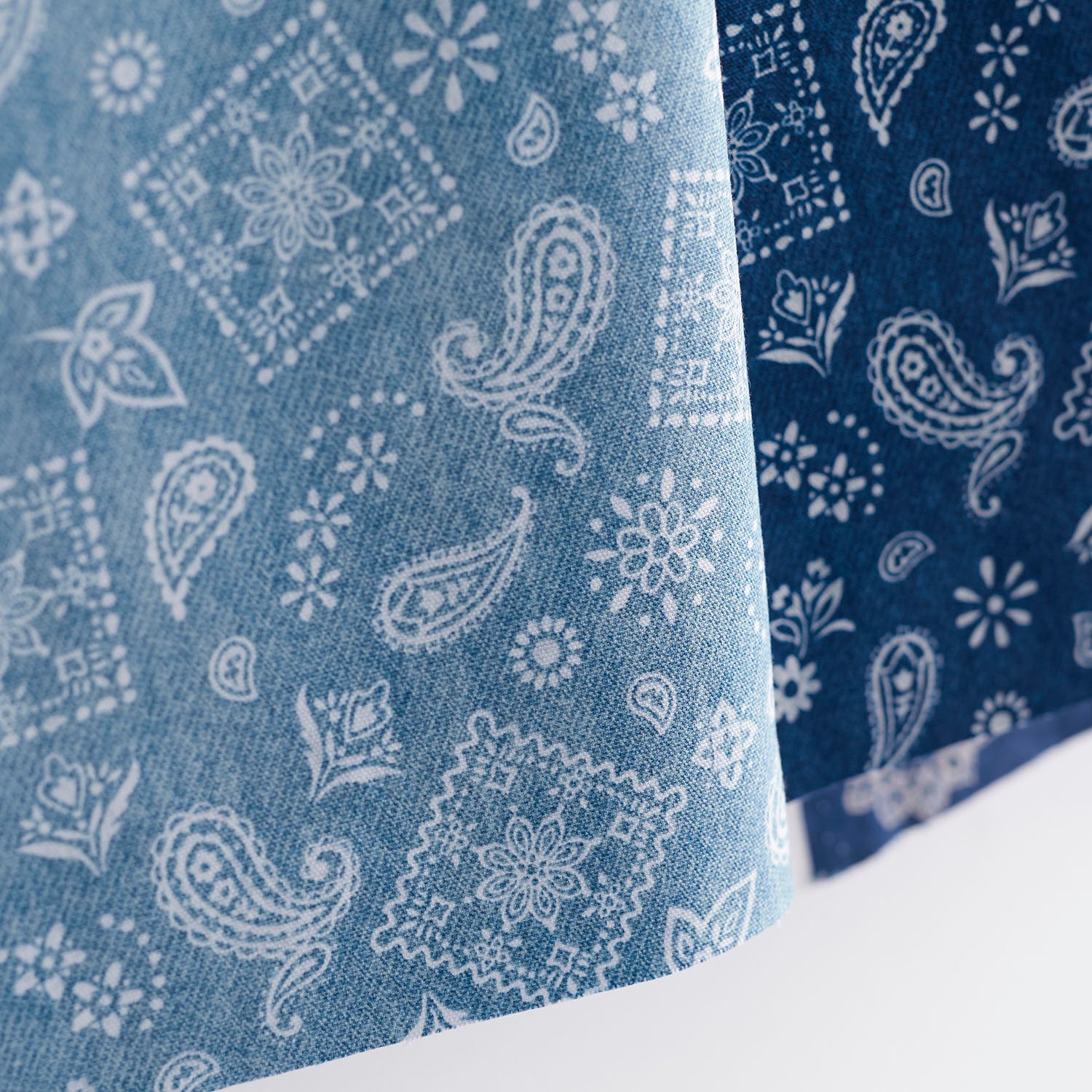 Denim Look Bandana Cotton Oxford - Light Blue
