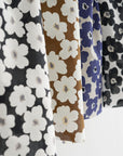 Geometric Floral Cotton Lawn - Black